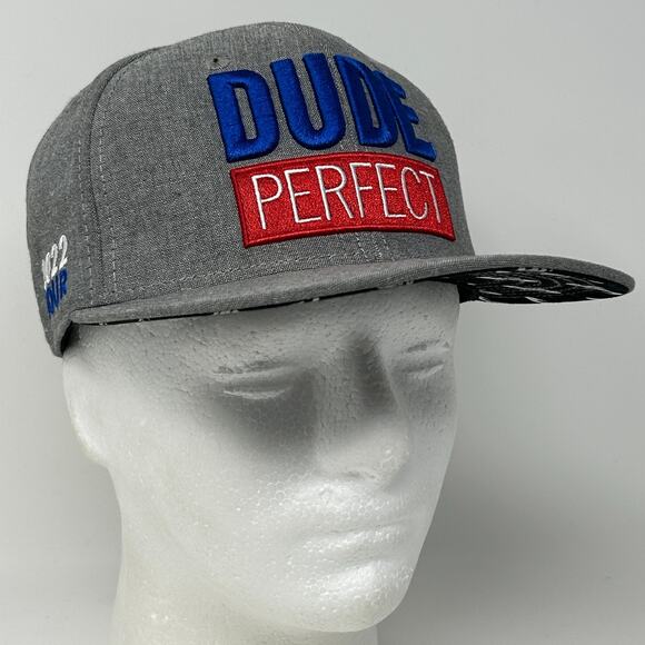 Dude Perfect 2022 Tour Hat Baseball Cap YouTube 6 Panel Snapback Gray - Picture 9 of 9